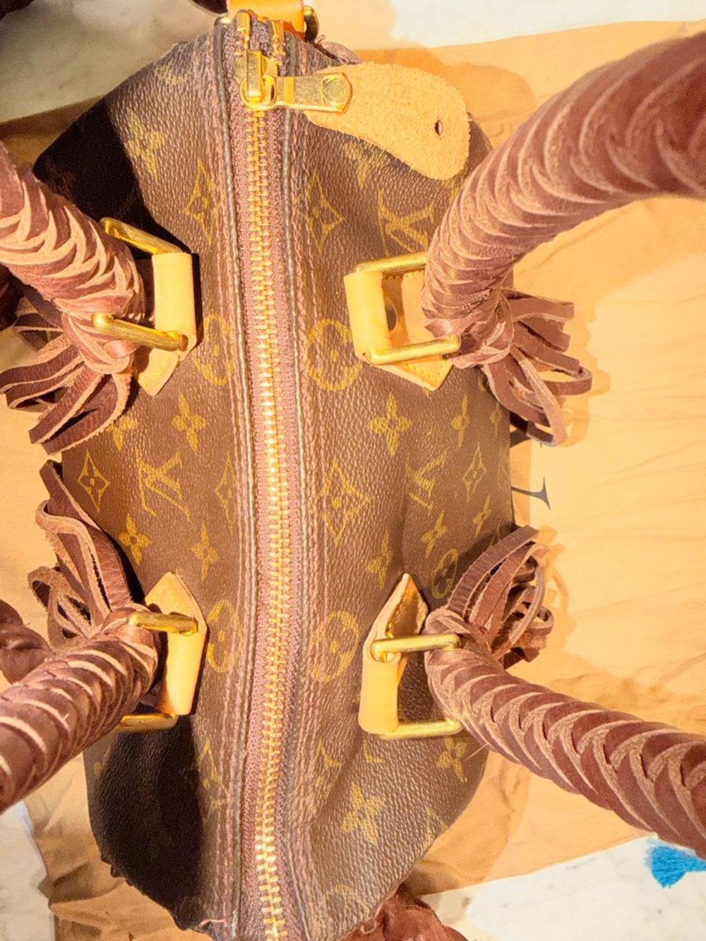 AUTHENTIC Vintage Boho  Louis Vuitton Monogram Speedy 25 Fringe Braided Bag - Picture 6 of 6